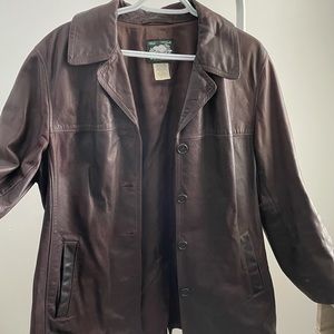 Roots Brown Leather Coat